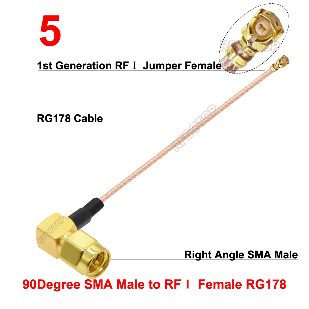 

RFDOTOP Кабель RF переходник SMA male/female на uFL/IPX/MHF1 female RG178