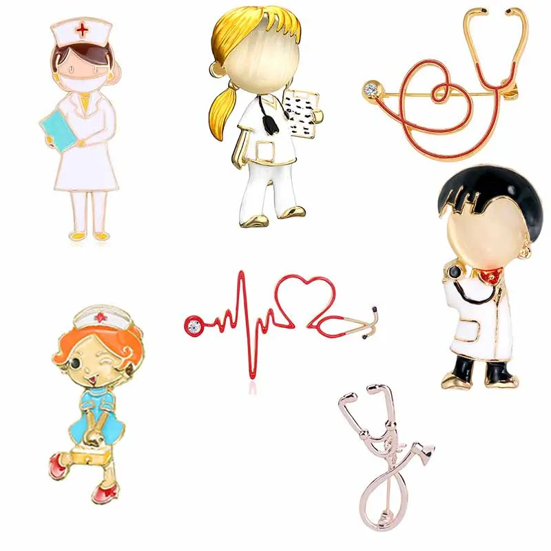 

Hot Sale Enamel Lapel Medical Brooch Pin Doctor Nurse Gift Backpack Hat Badge Accessories Jewelry Gifts