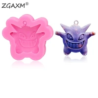 lm 496 little monster ghost type mold earrings jewelery keychain polymer clay silicone mold resin shaker chocolate silicone mold