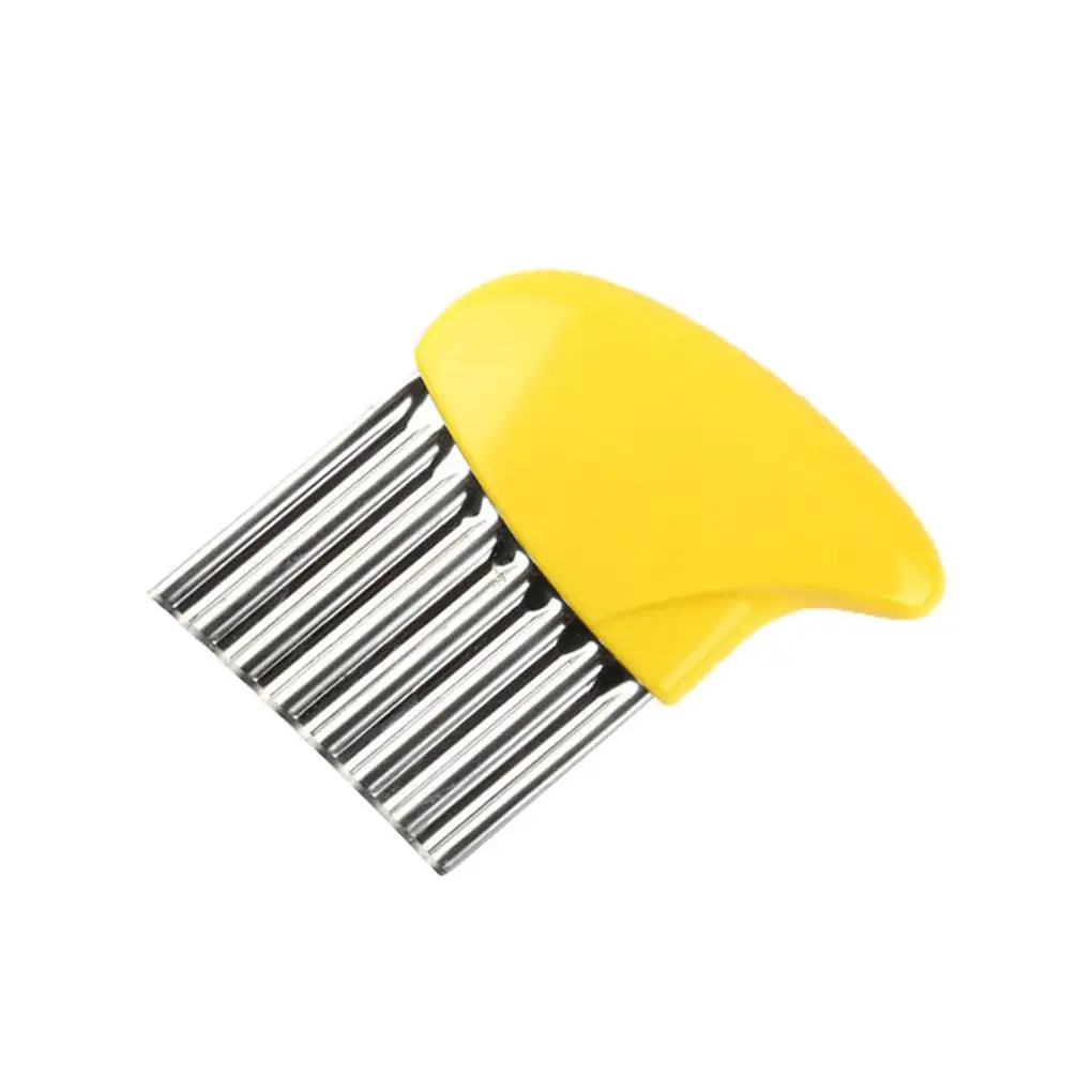 

Wave onion potato slices wrinkled french fries salad corrugated cutting chopped potato slices knife