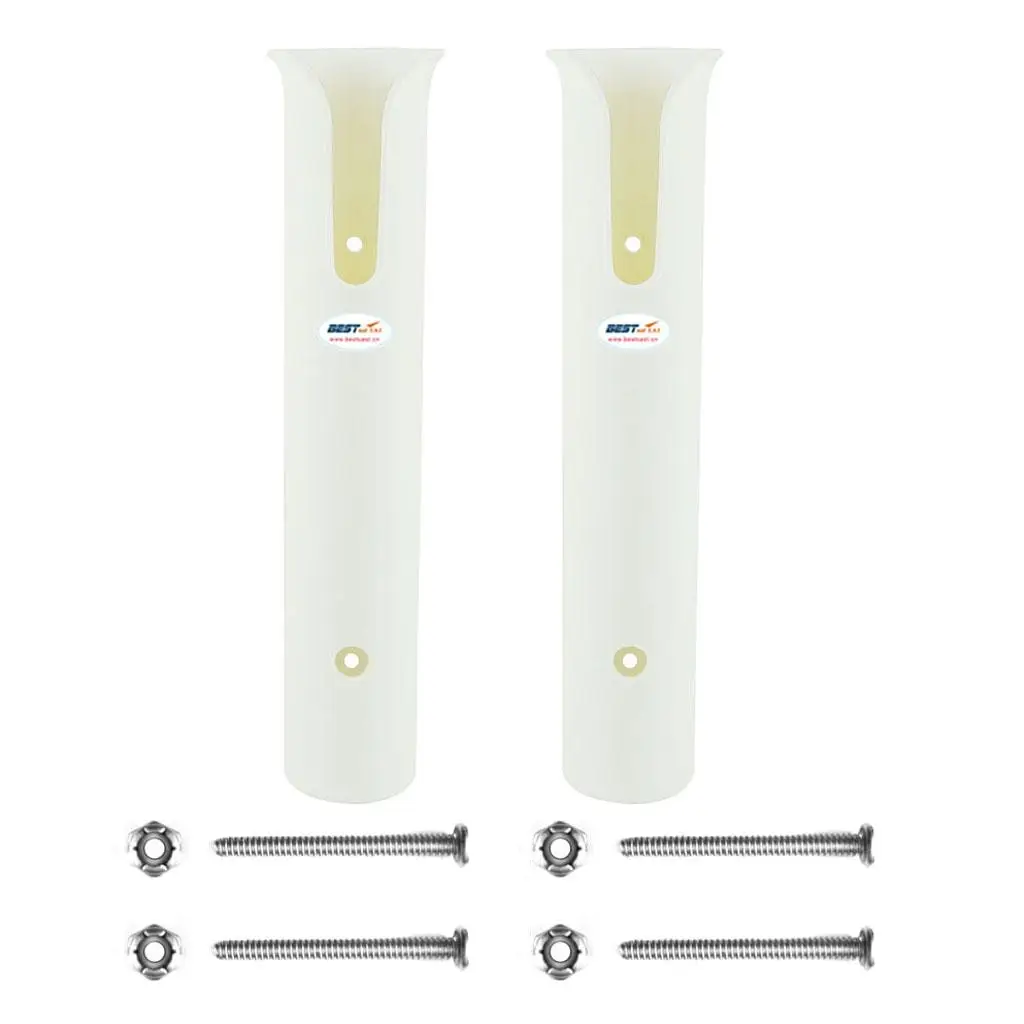 

2 Pieces Plastic Boat Fishing Rod Holder/Ship Yacht Single Rack Rod Frame Portable and Lightweight - White