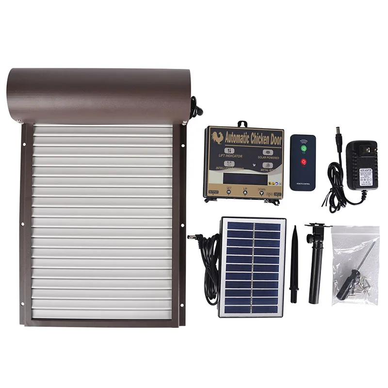 Металлическая дверь курятника с таймером