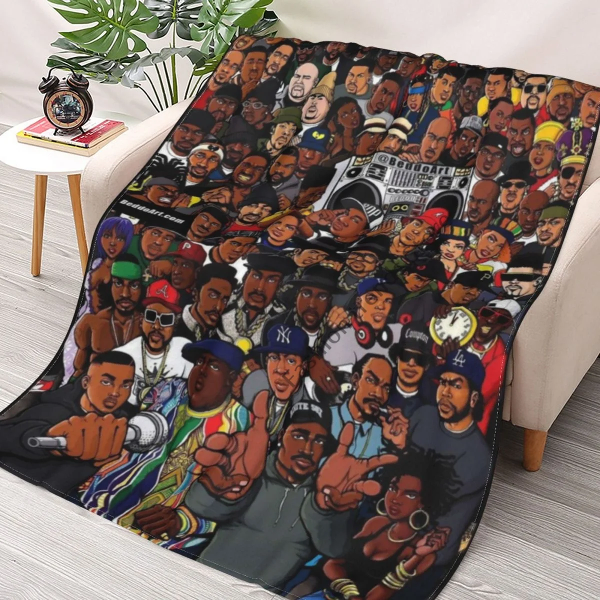 

Hip-hop Music Star Sherpa Blankets Ultra Soft Flannel Fleece Thblanketsrow Blankets for Couch Sofa Bed