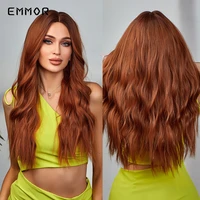 emmor synthetic long wavy blonde brown wigs for women natural wigs heat resistant fiber daily cosplay hair wig
