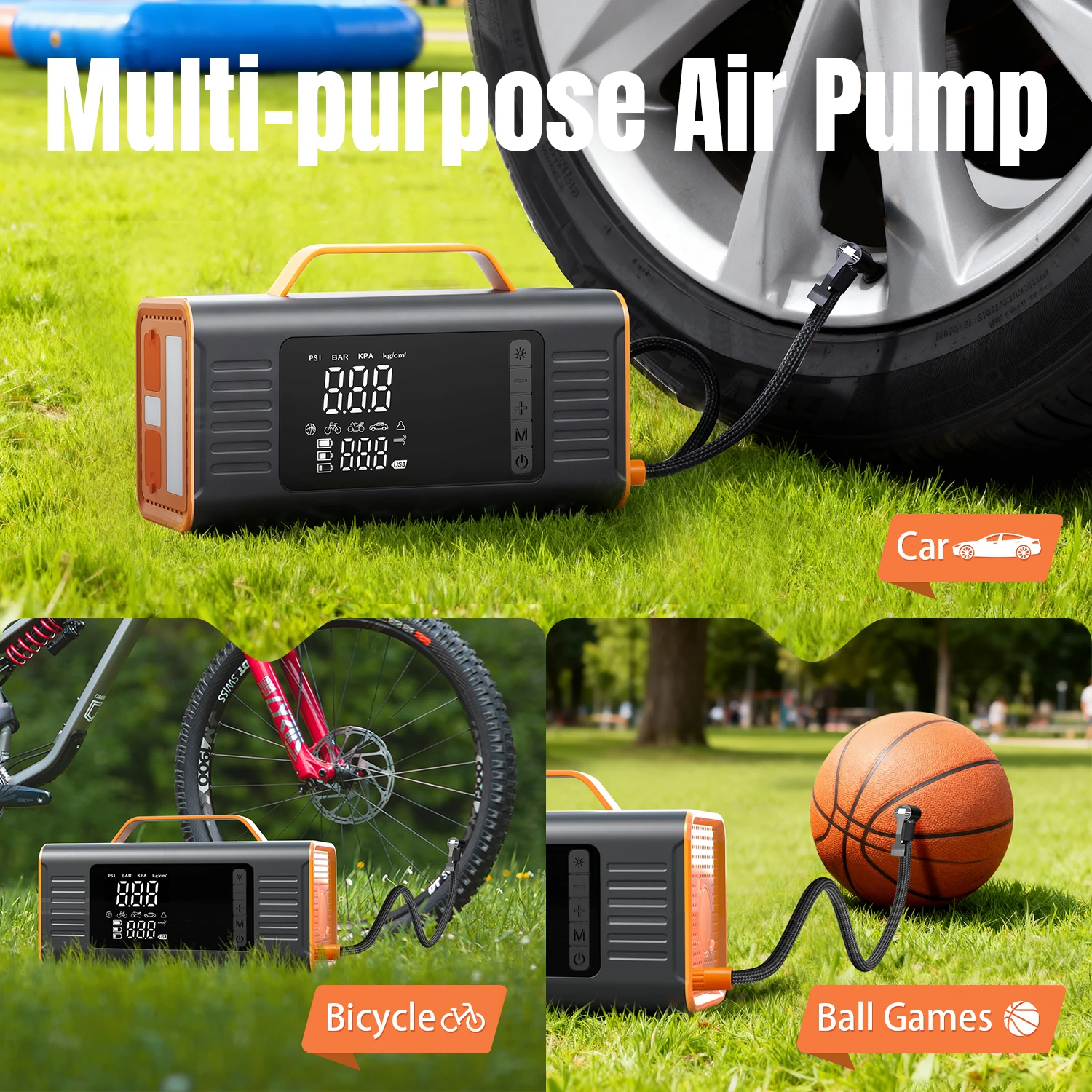 Фото Автомобильный пусковой механизм Jump Starter Battery Power Bank 6 в 1 Портативный Аварийный пусковой механизм Booster 12 В Автоматическое пусковое устройство для запуска бензинового автомобиля №3