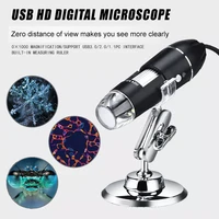 2022 1600x usb digital microscope electronic microscope 2mp 1080p camera endoscope 8 led magnifier adjustable with metal stand f