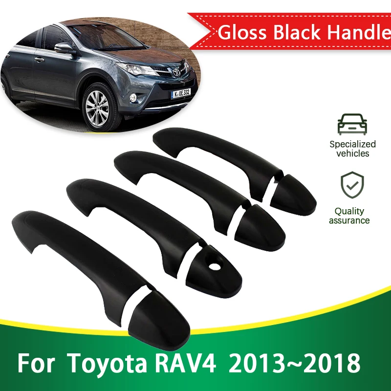 

Для Toyota RAV4 RAV 4 Mk2 II XA40 2013 ~ 2018 Роскошная глянцевая черная смарт-крышка дверной ручки защитная наклейка отделка автомобильные аксессуары