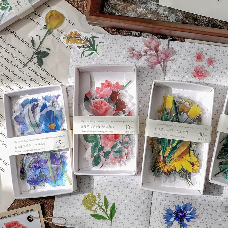 

1 Box Sticker plant flower manual instruction material decoration sticker