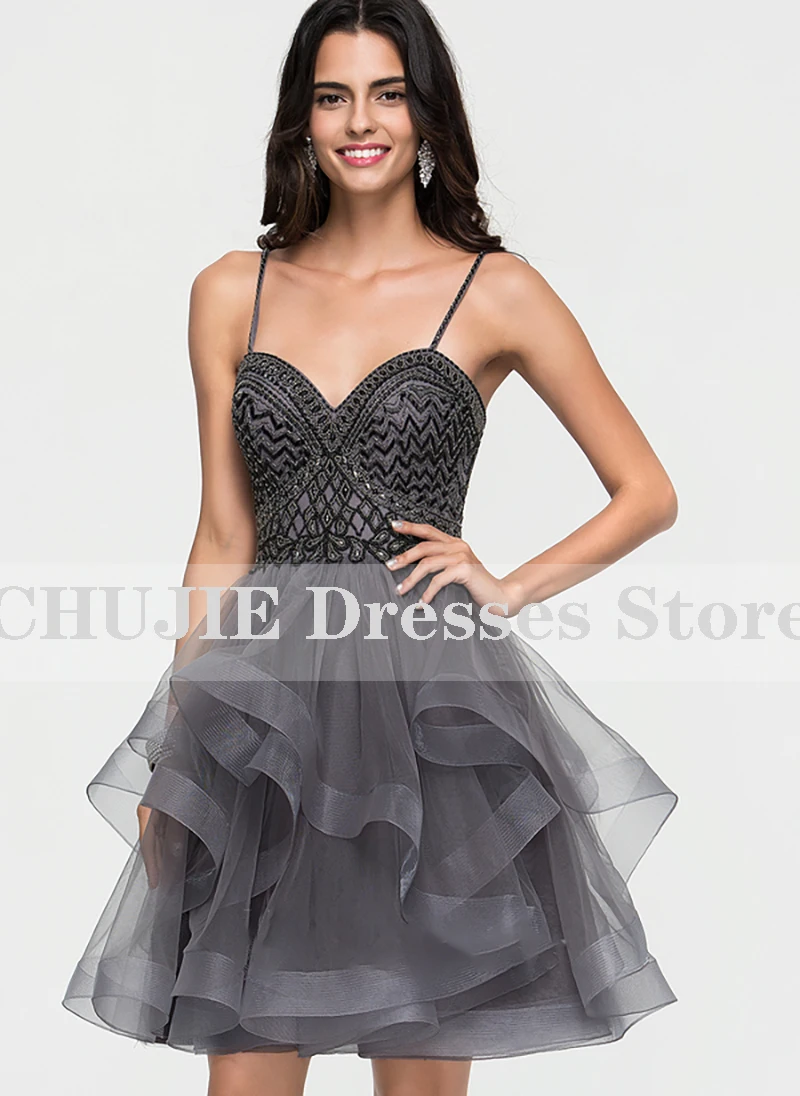 Блестящие Мини платья для выпускного вечера коктейльное платье девушек тюлевые