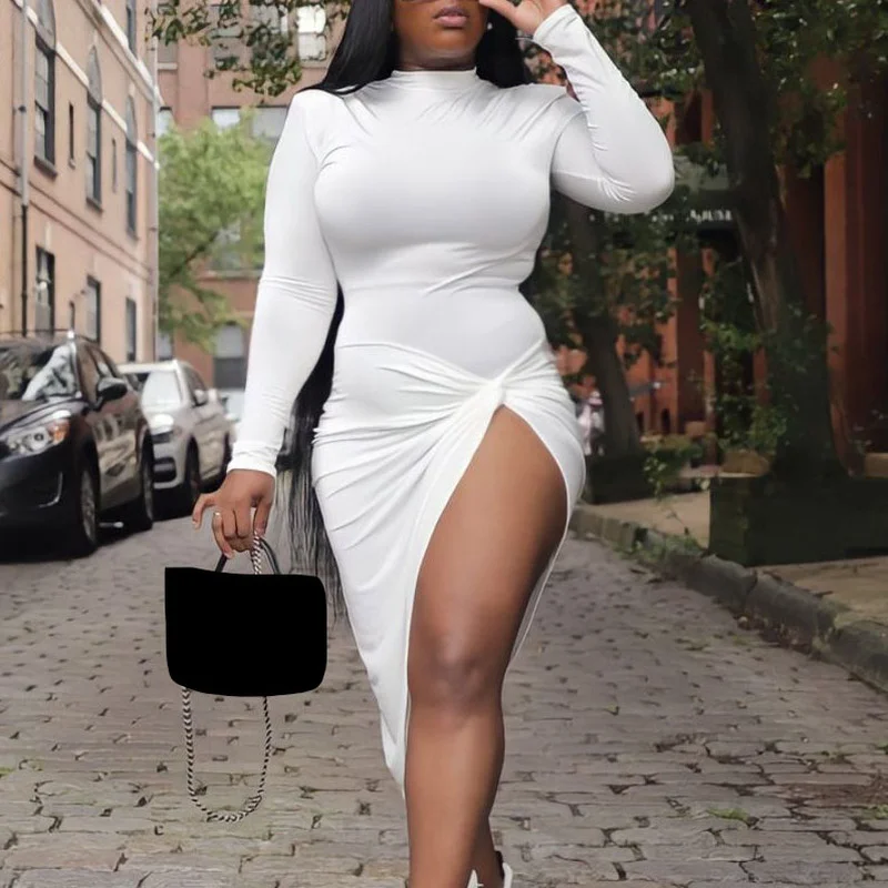 

Асимметричное женское платье-карандаш WUHE с длинным рукавом, осень 2022, офисные женские облегающие платья-миди до колен, уличная одежда Вечер...