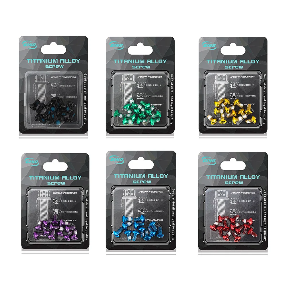 12PCS Bicycle Screws Disc Brake Rotor Torx Bolts T25 M5x10mm MTB Bike Alloy Steel MTB Screws-Bolts Bike Parts Accessories