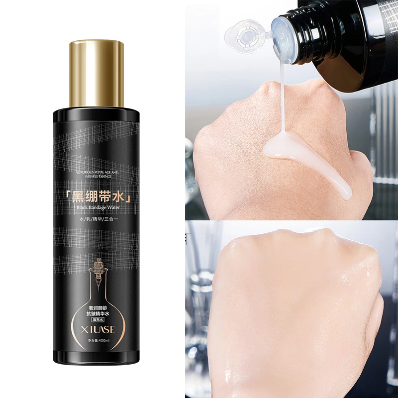 400ml Black bandage essence water emulsion three effects in one soft delicate light fine brushed skin toning free shipping
