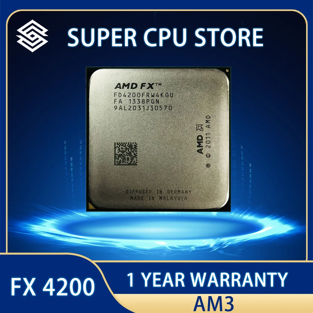 

AMD FX-Series FX-4200 FX 4200 3.3 GHz Quad-Core CPU Processor FD4200FRW4KGU Socket AM3+