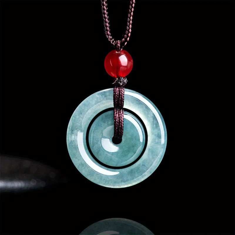 Natural stone safety buckle design pendant rope necklace