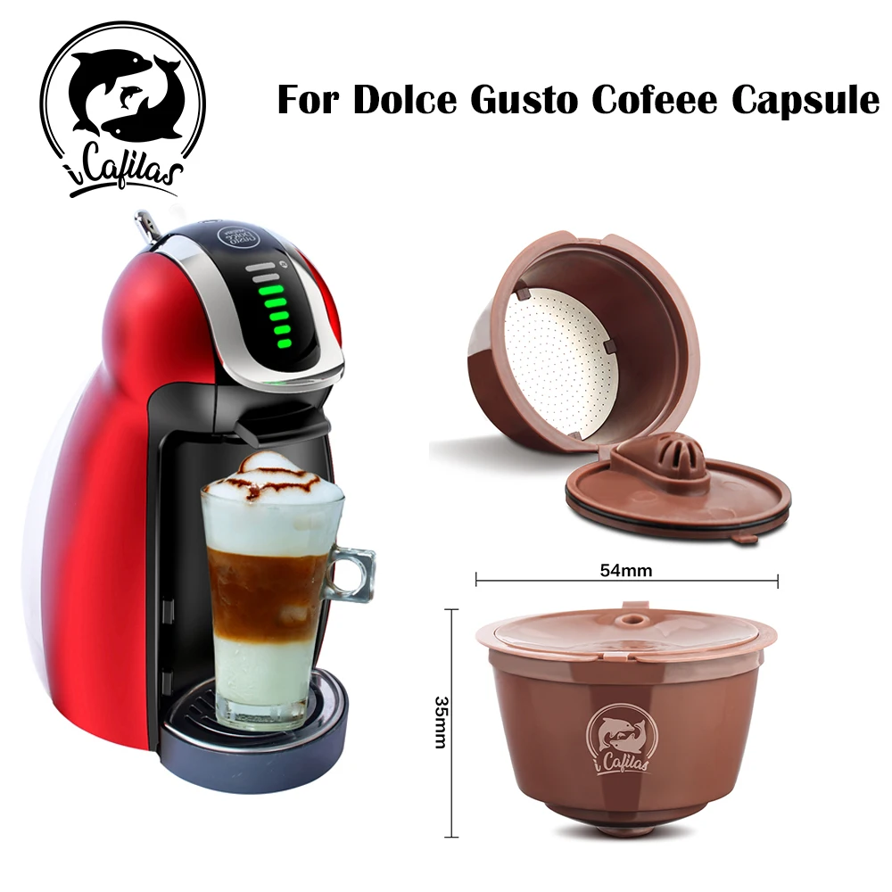 Фото Для кофейных капсул Dolce Gusto Crema, обновленная 3-я многоразовая чашка с фильтром для кофе, чашка с капельницей для чая, корзины из нержавеющей стали, Темпер для кофе №1