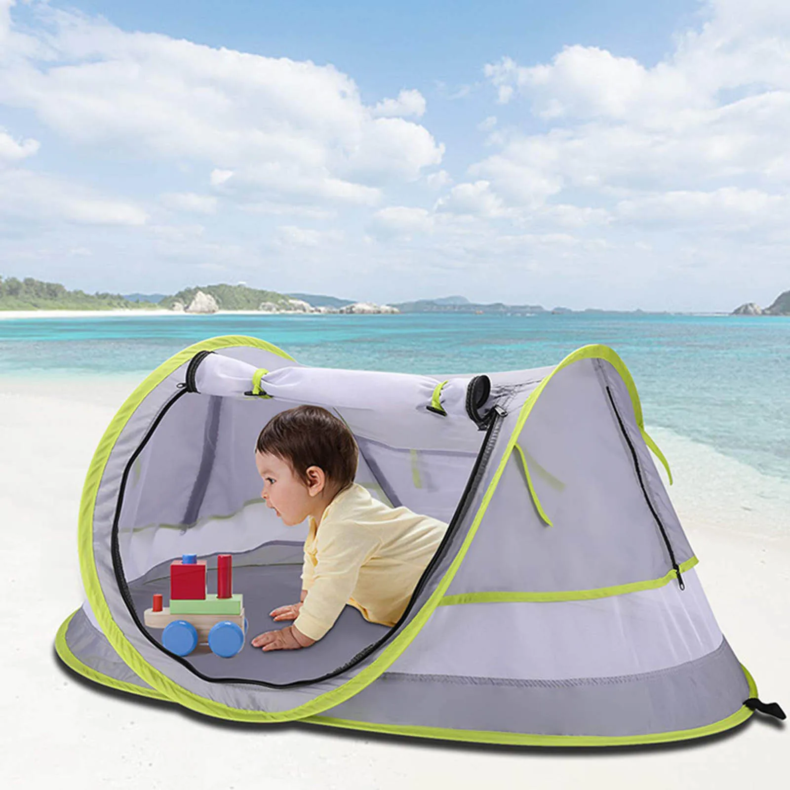 

Summer Outdoor Beach Tent Foldable Baby Sunscreen And Mosquito Proof Tent On Travel Beach Free Shipping Multifunctional Tents