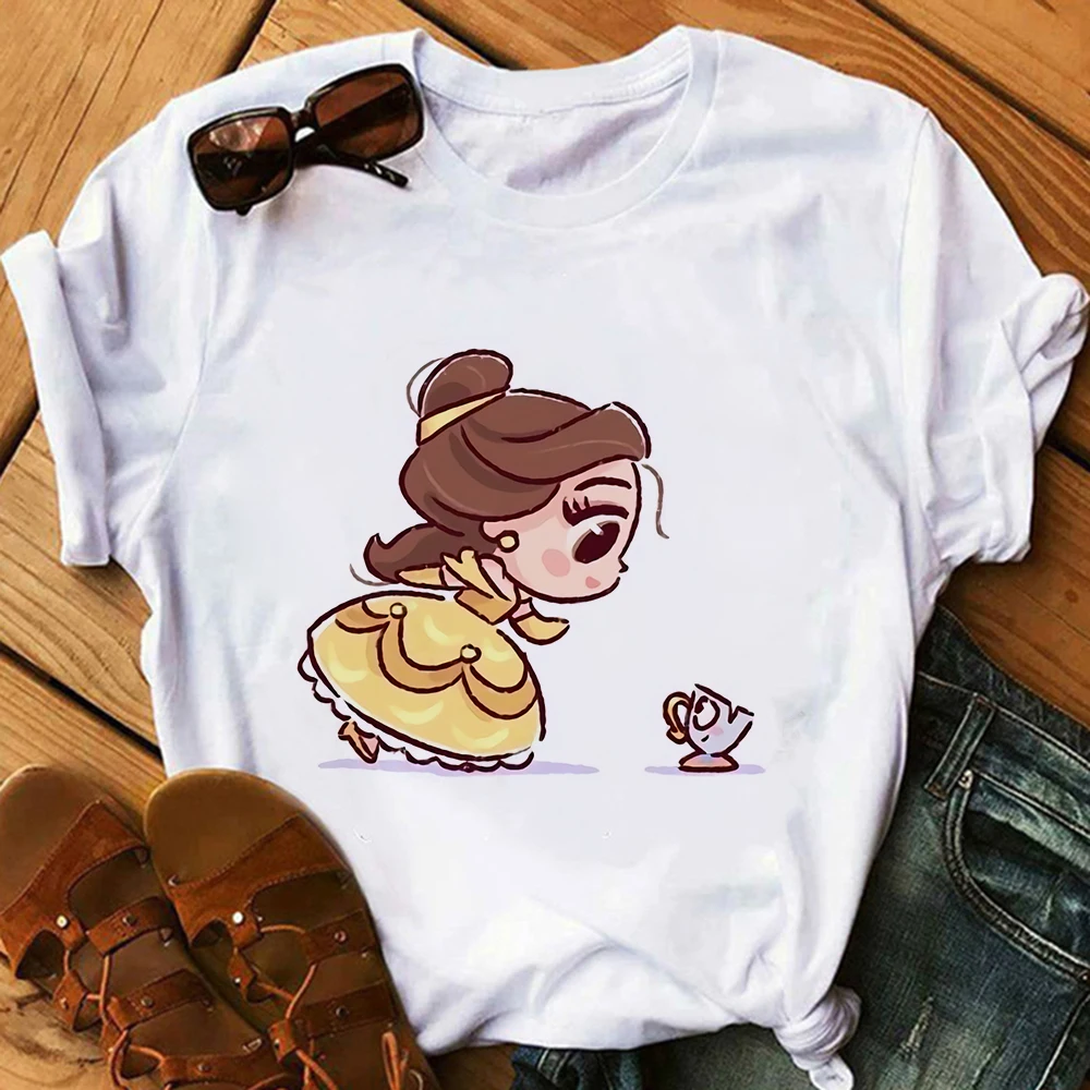

Leisure Fashion T shirt Funny Top Tees Female T-Shirts Woman ClothesWomen Disney Princess Print Harajuku T Shirt