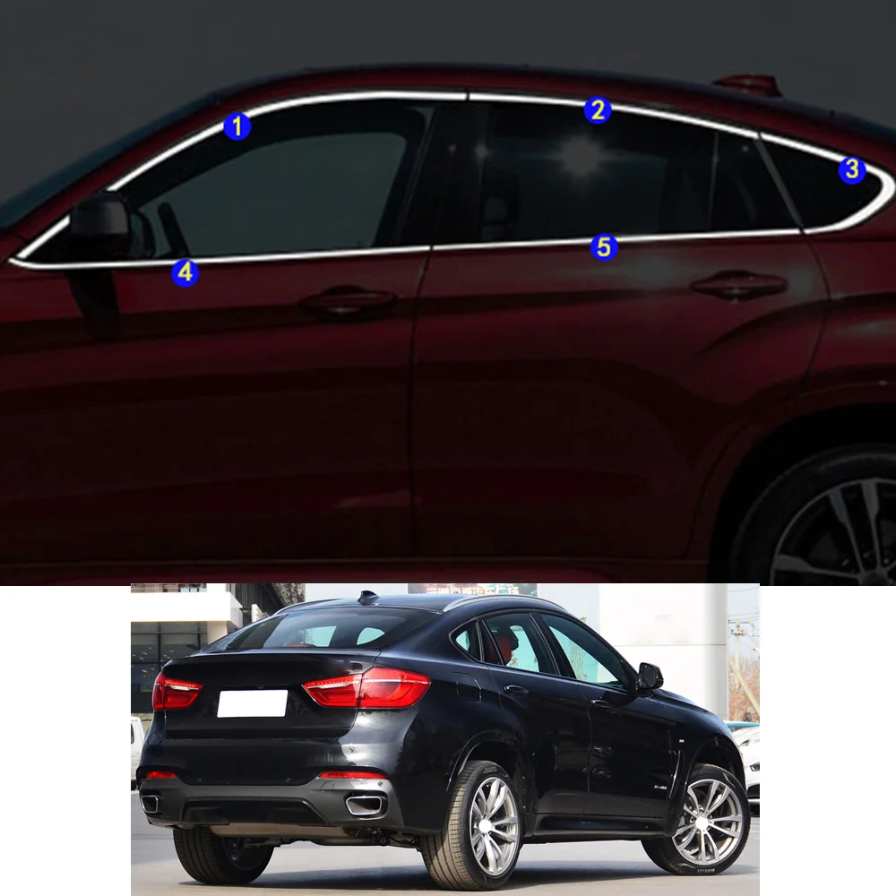 

Наклейка для BMW X6 xDrive 28i 30i 35i 40i 2015 2016 2017 2018 2019 2020 2021, декоративное окошко, средняя полоса, обрезанная рамка, капоты