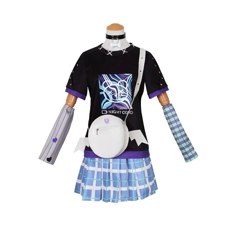 Фото Аниме-игра Miku, красочные сценические костюмы Yoisaki Kanade, повседневная одежда, милые футболки и рюкзаки, наряды №2