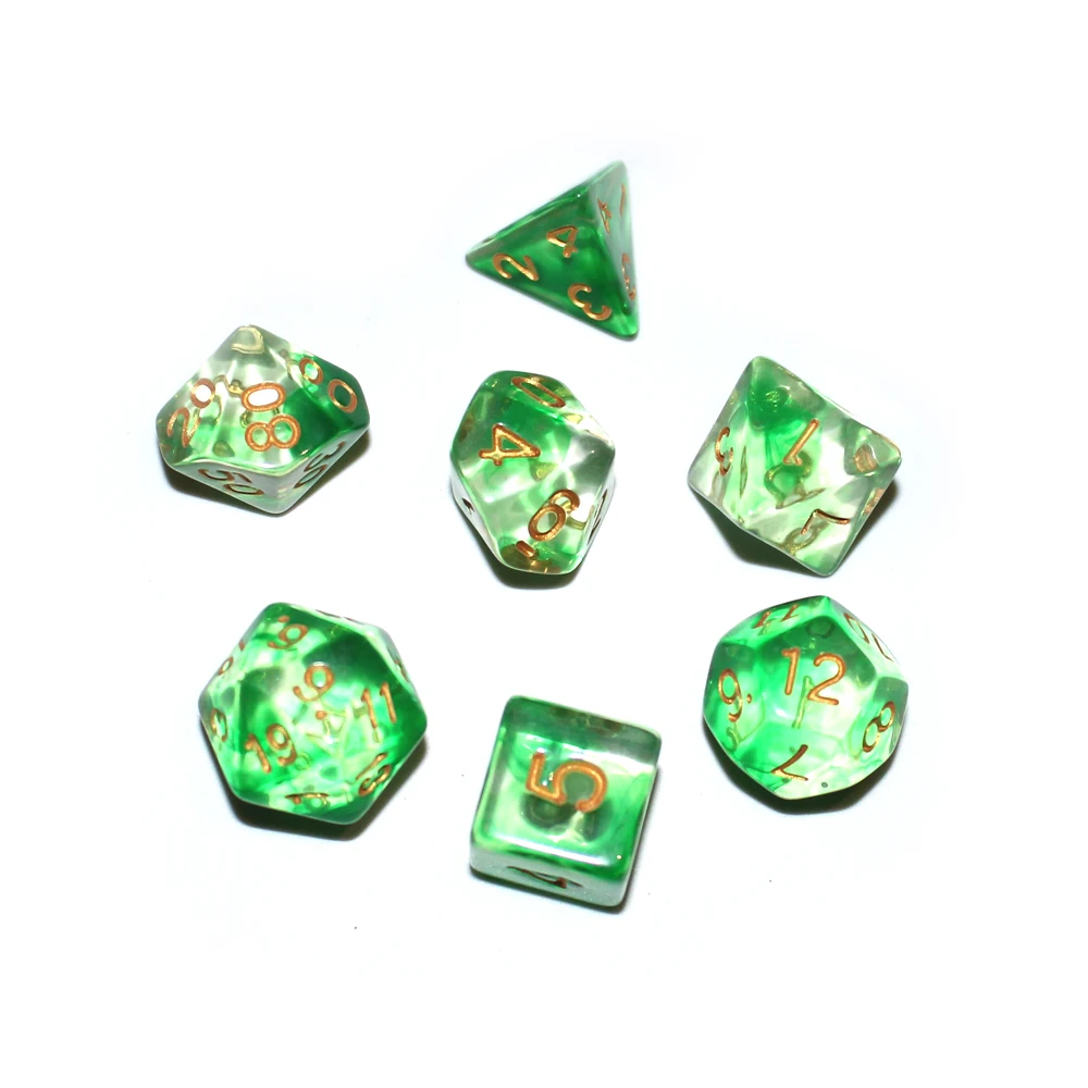 7Pcs/Set Game Dice Multi-Sided Clear Set For RPG DND Accessories Polyhedral Board Card Tarot Supplies |