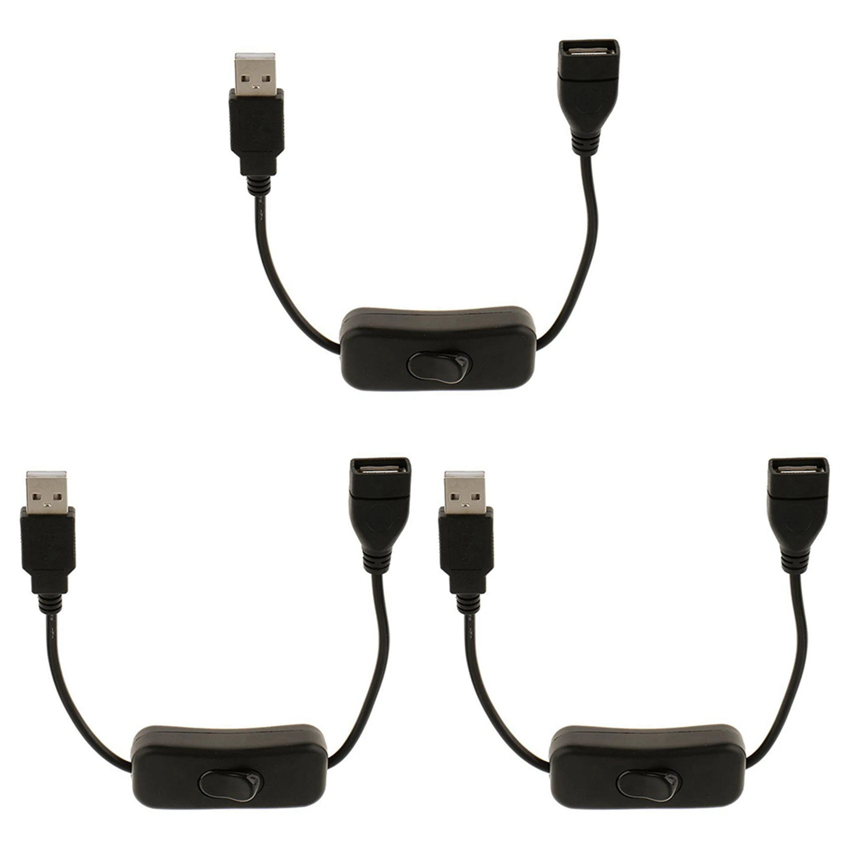 

3X USB A Male to Female Extension Cable with Switch on / Off