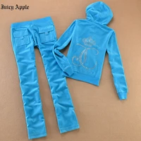juicy apple tracksuit women new 2 piece set casual sport outfits set sweatshirt and pants casual autumn sportswear running suit