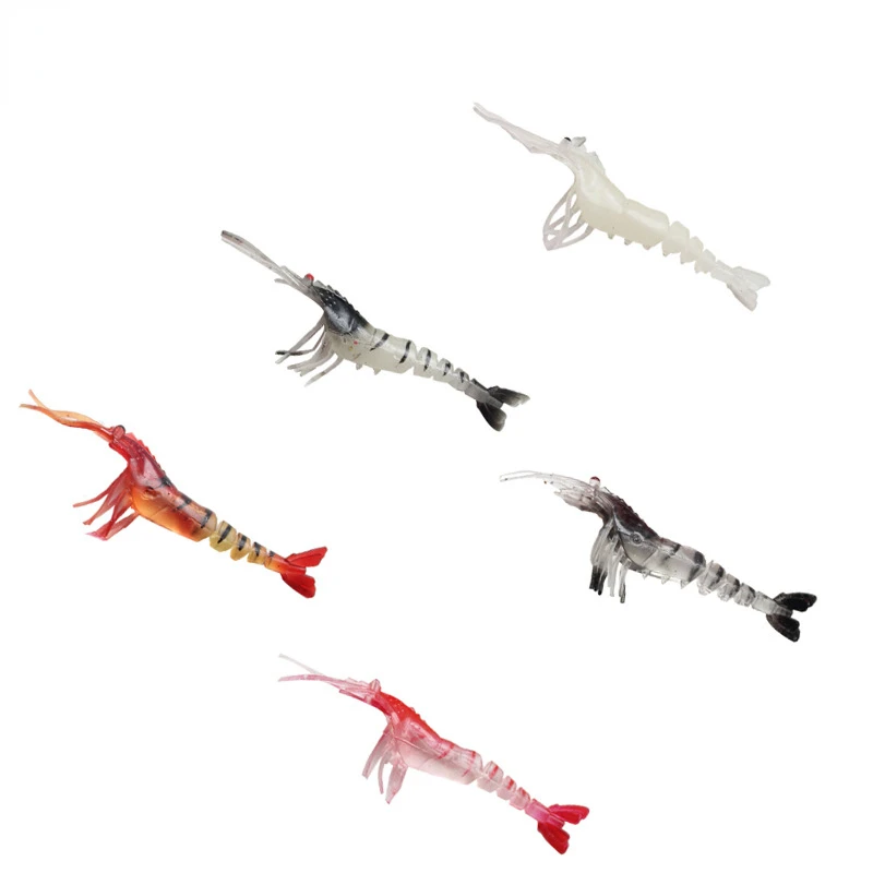 

9.5cm 3.3g Sinking Wobblers Fishing Lures Soft Shrimp Swimbait 5 Segment Hard Artificial Bait for Fishing Tackle Lure