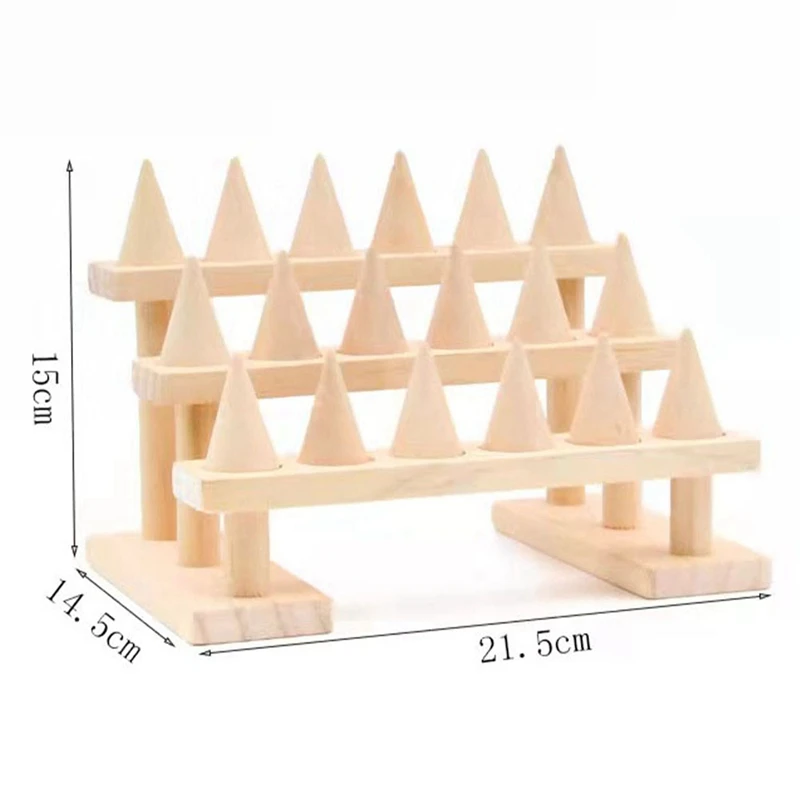 1 PCS Ring Wood Jewelry Display Stand Organizer Boho Jewelry Storage Event Display Holder Nature Wooden Base Shop Decor Wood