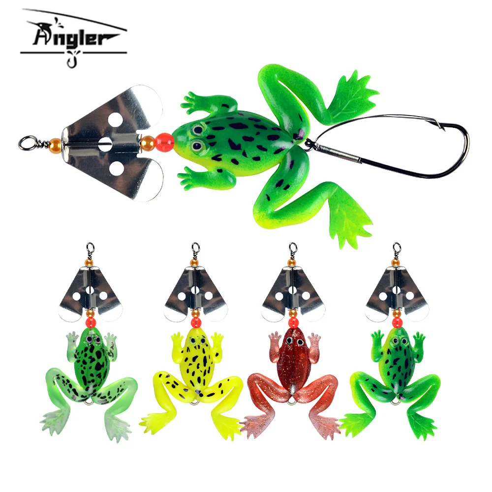 

1Pcs 9cm 6.2g Frog Lure Soft Tube Bait Plastic Fishing Lure with Fishing Hooks Topwater Ray Frog Artificial 3D Eyes Frog Bait