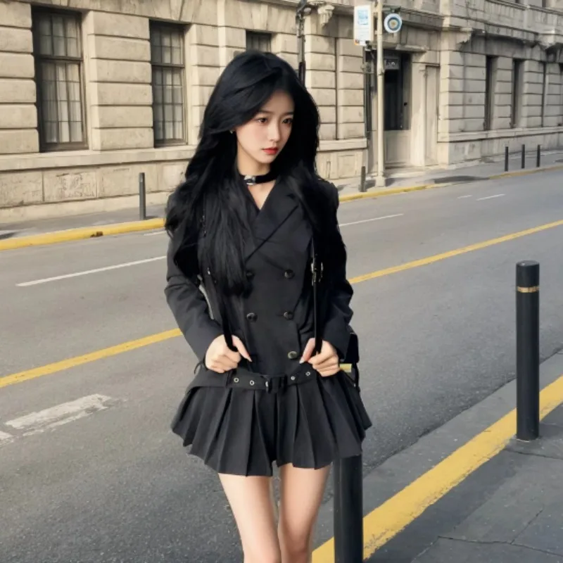 Усовершенствованный стиль костюм с длинными рукавами и завязкой на талии