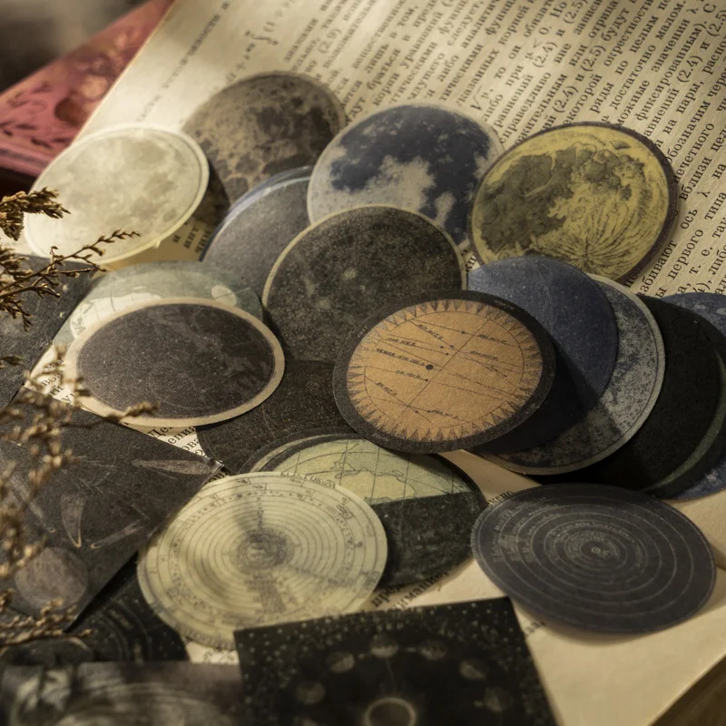 

100 pcs Vintage Moon phase Style Sticker pack Retro paper Stickers Diy Scrapbooking Diary Album hand made accessories