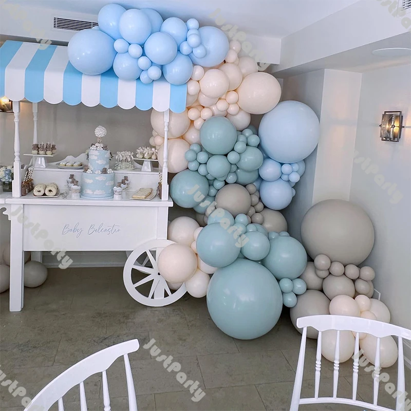

Justparty Dusty Blue Balloons Garland Double Bige Balloons Arch Kit Boho Wedding Decoration Baby Shower Birthday Party Supplies