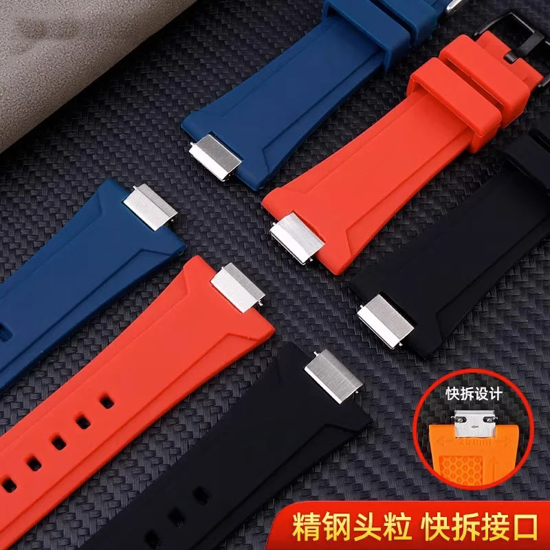 For Tissot 1853 Silicone Watchband T137.407 T137.410 PRX Watch Strap Super Player Rubber Men's 26*12mm Quick disassembly end