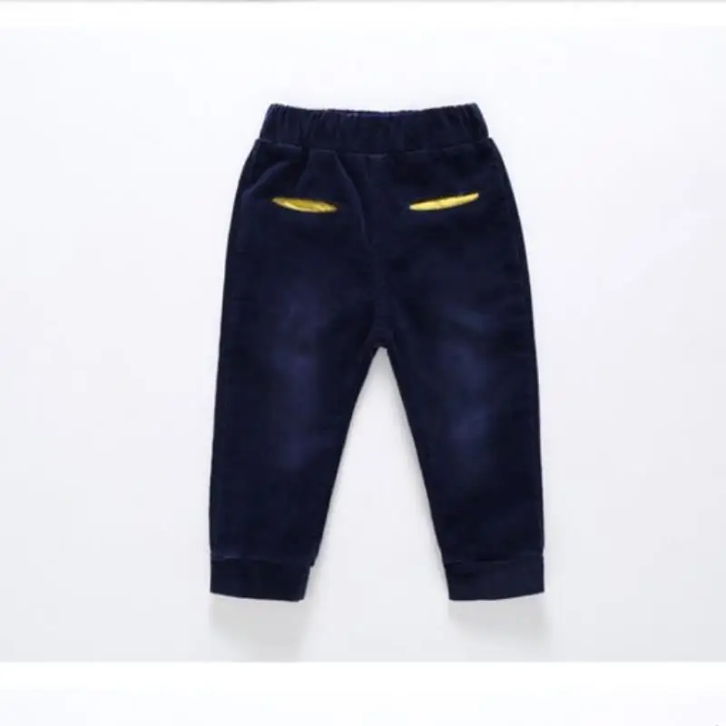 Весенние новые модные детские однотонные джинсы свободного стиля в корейском