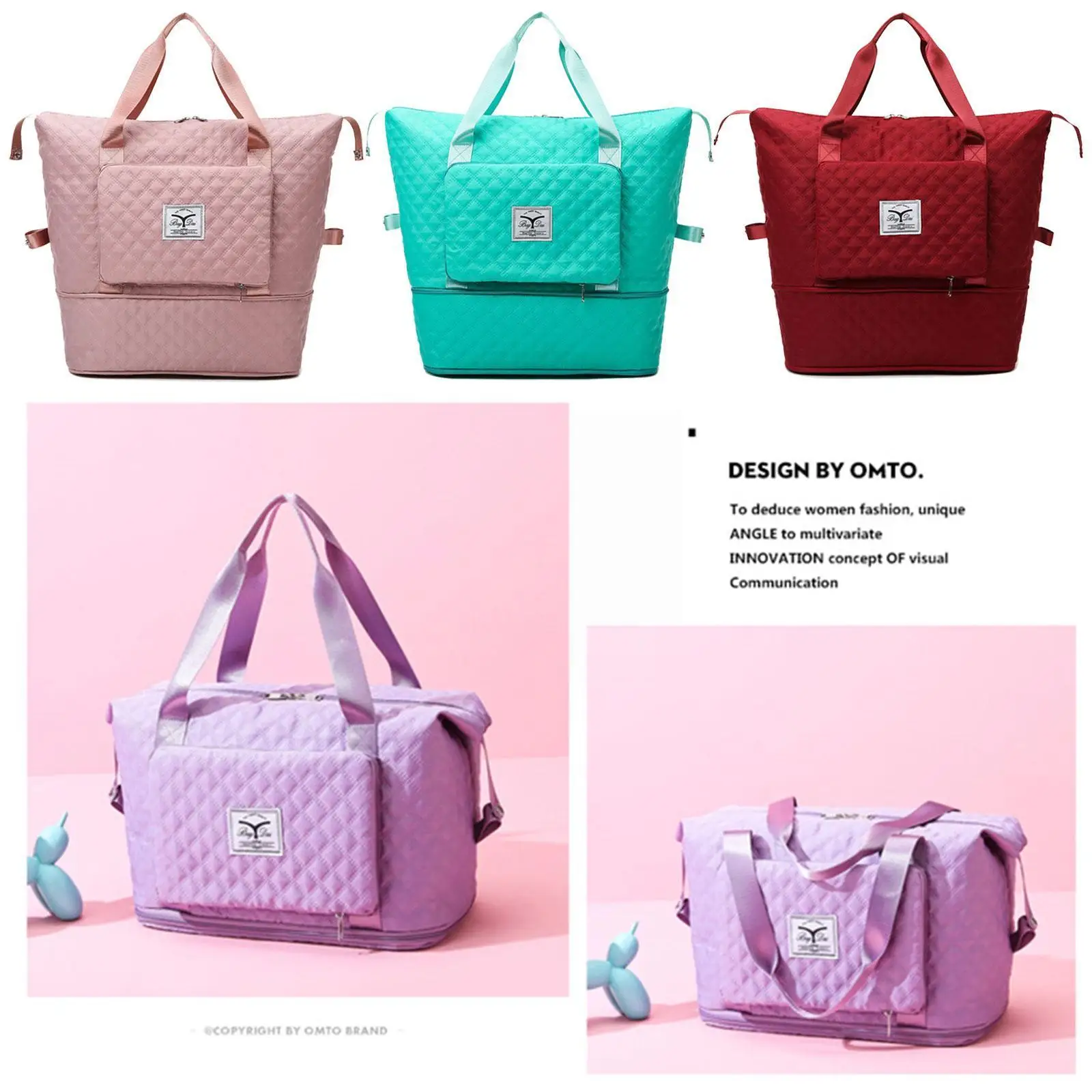 

Fashion Mom Bag Travel Sports Bag Water-repellent Ladies Multi-function Foldable Oxford Cloth Handbag Large-capacit N3k9