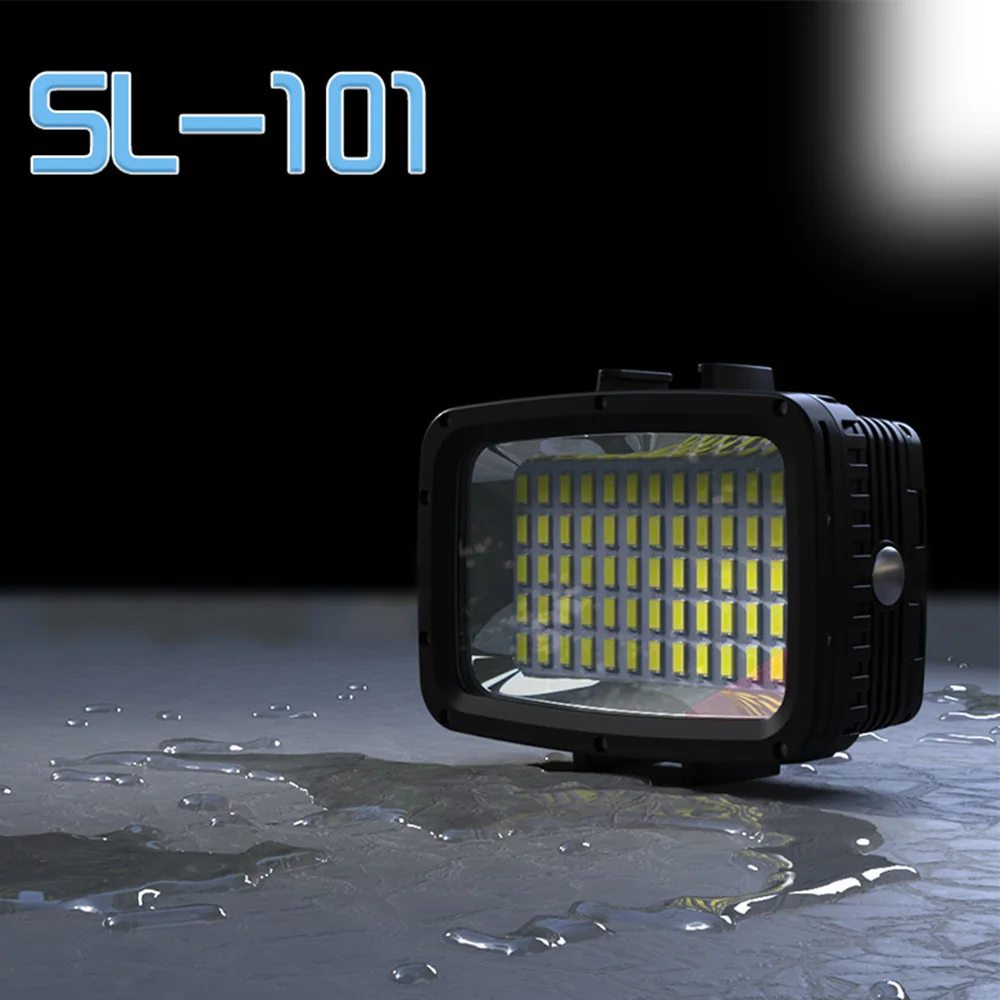 

SL-101 LED Gopro видеокамера для дайвинга заполсветильник 60 шт. ультра яркая Водонепроницаемая подводная вспышка светильник SLR камеры s заполняюща...
