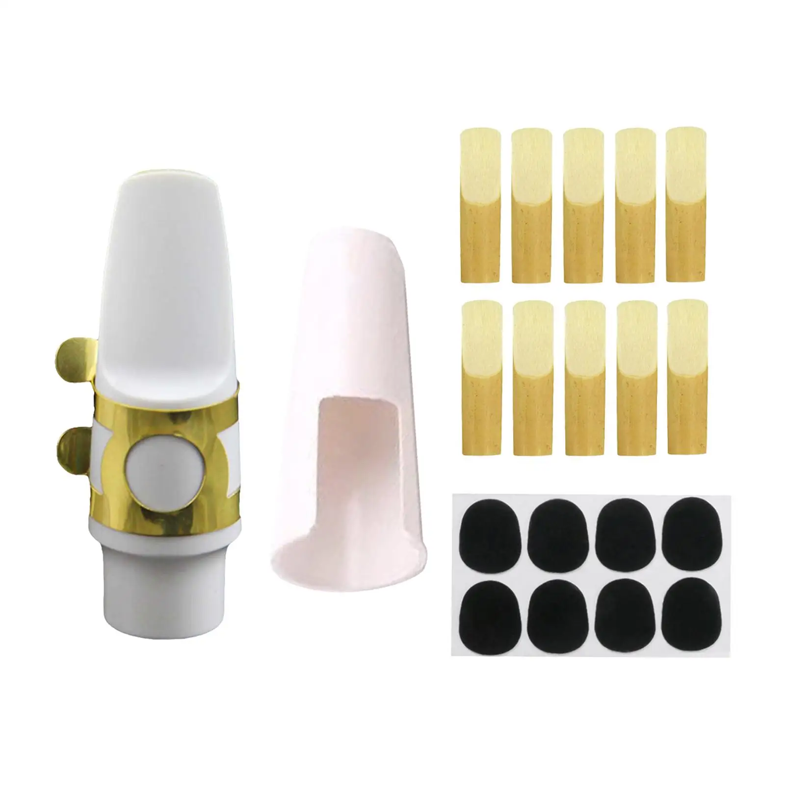 

Saxophone Mouthpiece Kit Reeds Cushions Mouthpiece with Cap Musical Instrument Accessories for Alto Saxophone Parts Musicians