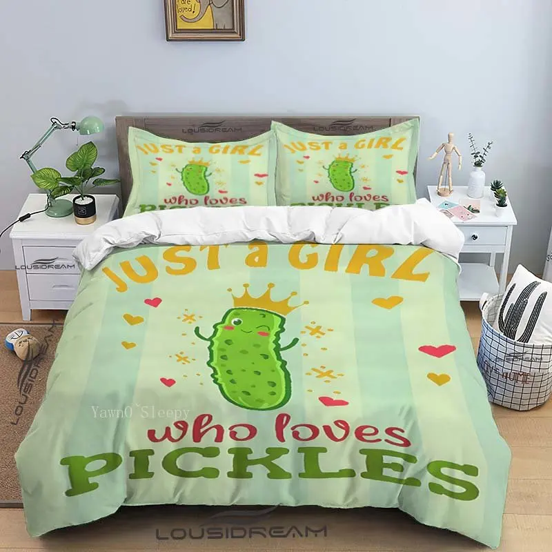 

I Just Really Like Pickle Bedding Set King Twin Double Child Bedding Set Microfiber Polyester Duvet Cover Set Home Decor