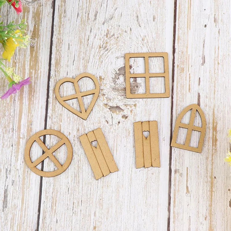 Деревянная сказочная садовая дверь миниатюрные садовые здания скульптуры и