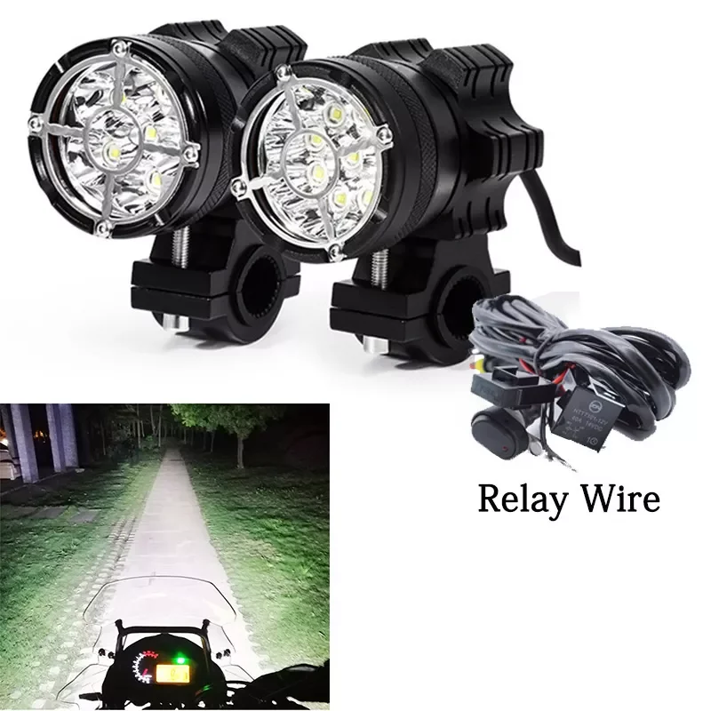 

Led motorcycle headlight 6/9 beads moto led lamps For BMW R1200GS F800 F700GS Front Brackets motorbike Fog Passing Light
