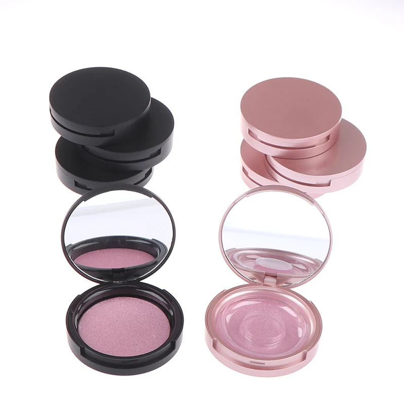 

1pcs Round False Eyelash Box Packaging Wholesale Matte Paint Rose Gold Black Faux Mink Lashes Storage Cases Powder Boxes