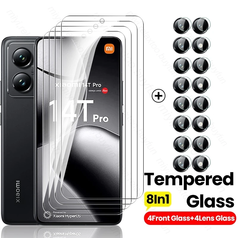 Защитное стекло для Xiaomi 14 T Pro 5G защитное 8 в 1 Xiomi Mi14T Mi 13T 12T 11T 10T 9T зеркальная пленка