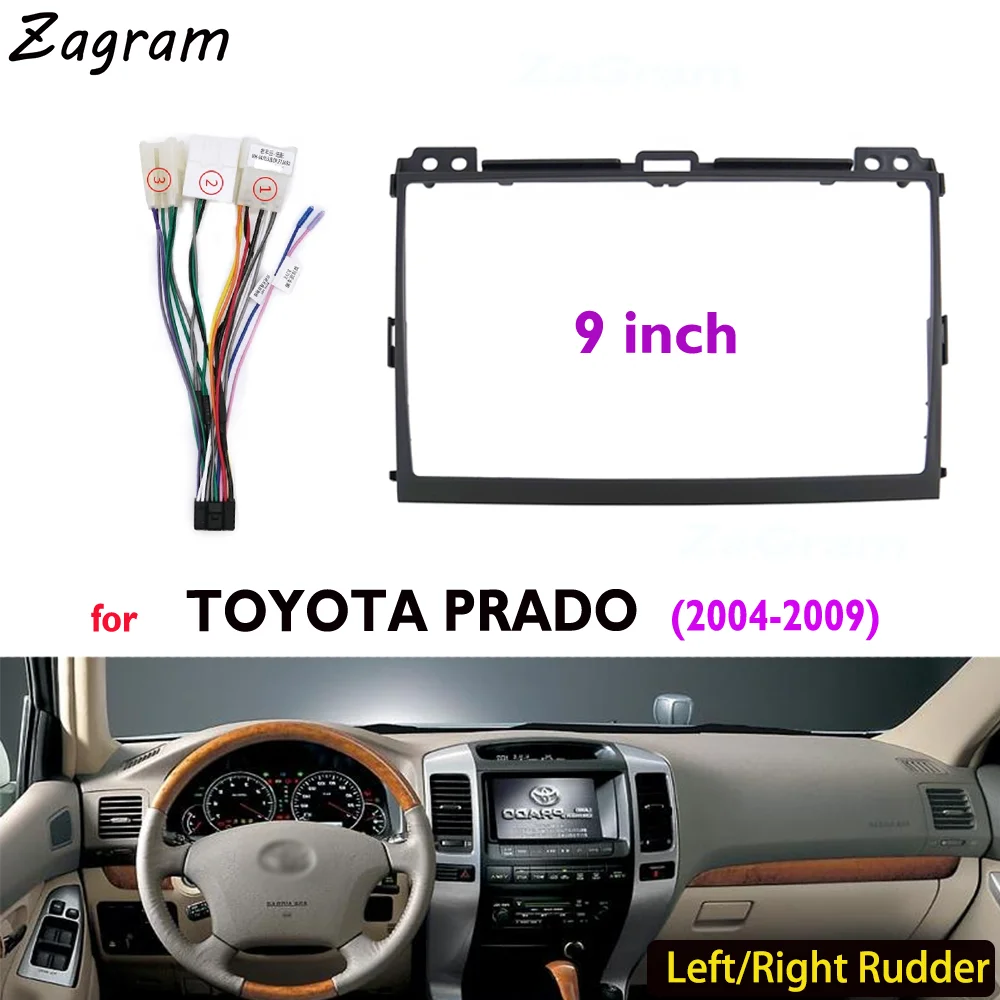 9-дюймовая Автомобильная панель для TOYOTA PRADO 2004-2009 видеопанель проигрыватель