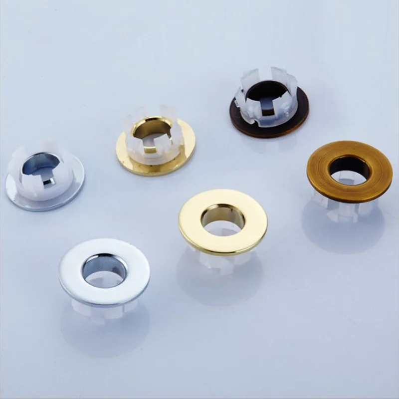 

1 pc Bathroom Basin Faucet Sink Overflow Cover Brass Six-foot Ring Insert Replacement For 23-25 mm Round Overflow Hole