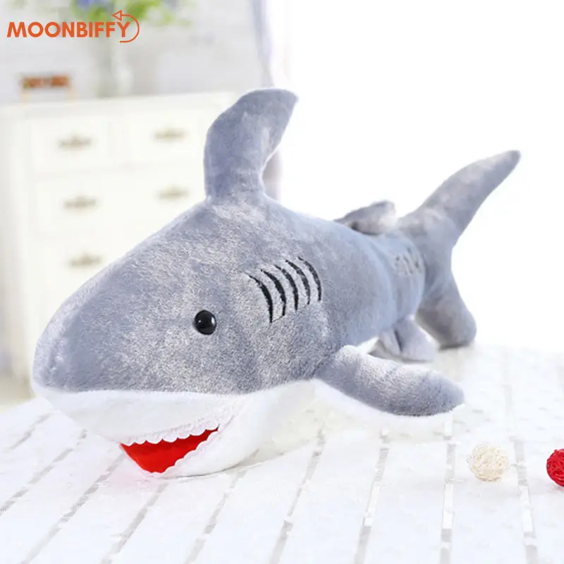 Гигантская большая забавная мягкая кусающая Акула 45 см плюшевая игрушка Милая