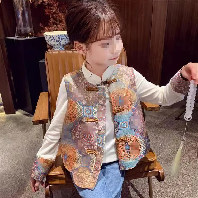 Костюм для маленьких девочек новинка 2024 детское пальто в иностранном стиле ретро