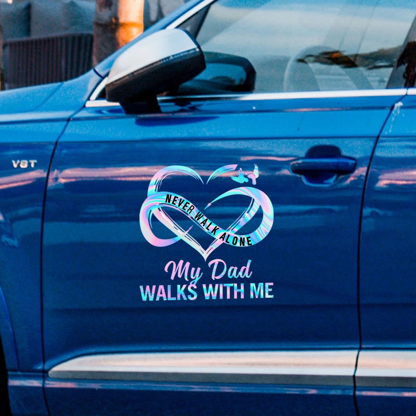 Автомобильная наклейка семья никогда не ходите в одиночку мой папа/Мама ходит со