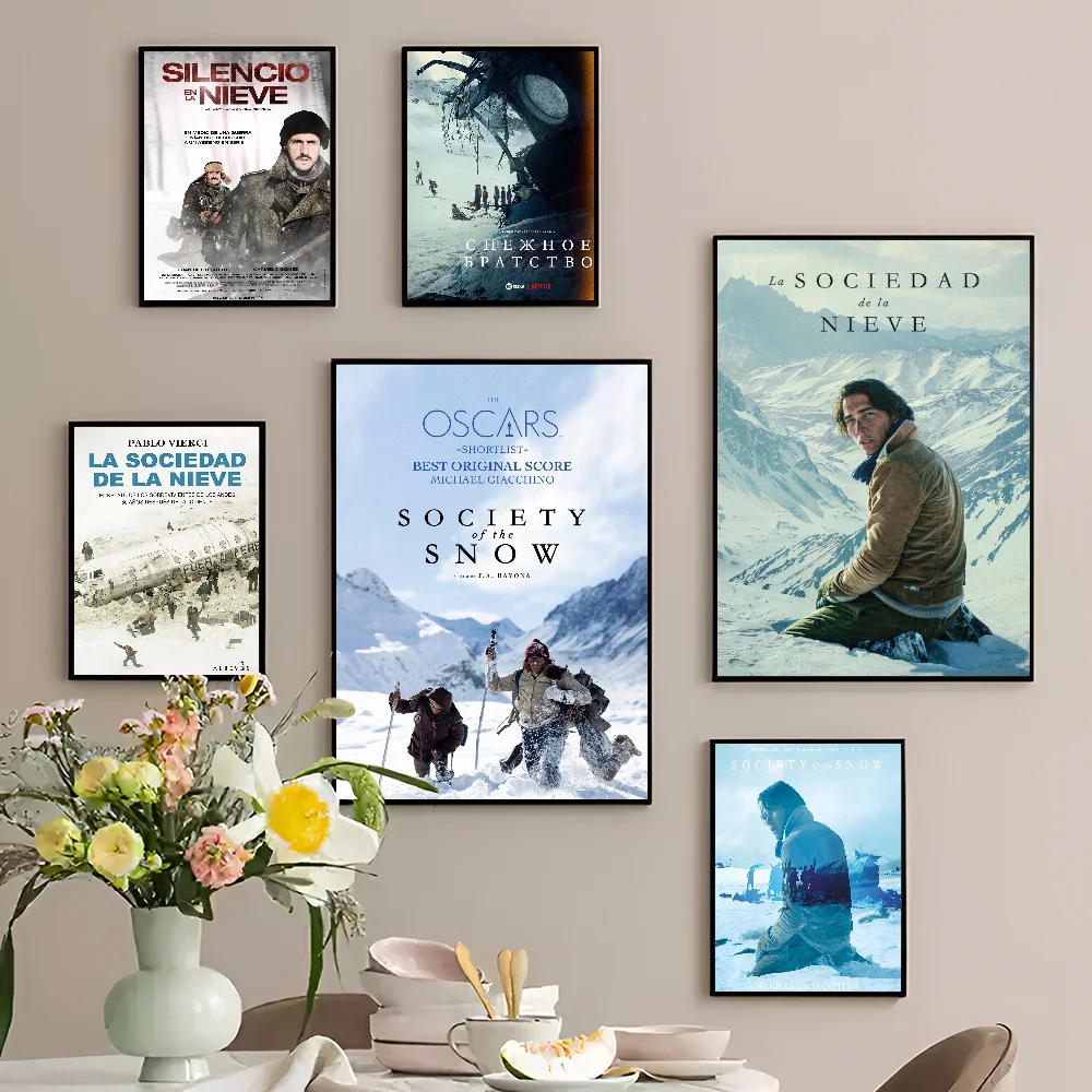 Movie La Sociedad De Nieve Self-adhesive Art Poster Retro Kraft Paper Sticker DIY Room Bar Cafe Vintage Decorative Painting
