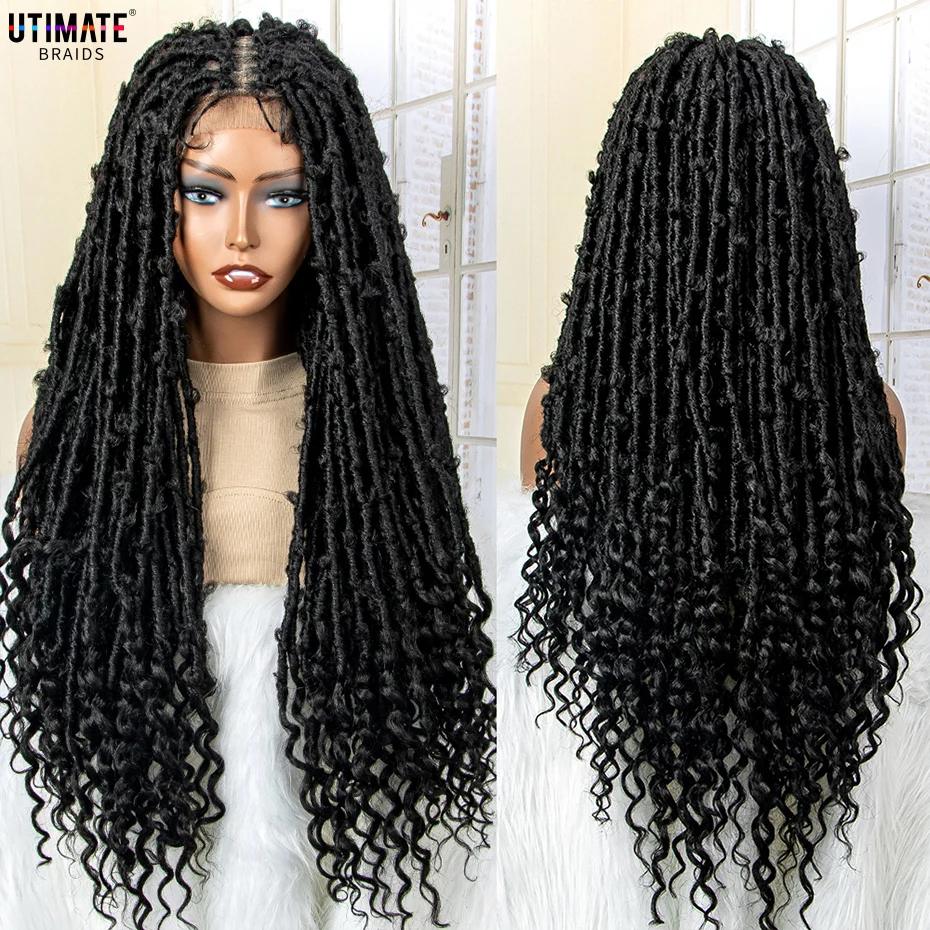 Long Curly Wave Wavy Synthetic Dreadlocks Wig with Baby Hair for Women 26 Inches Black Color Braided Lace Front Dreadlocks Wigs