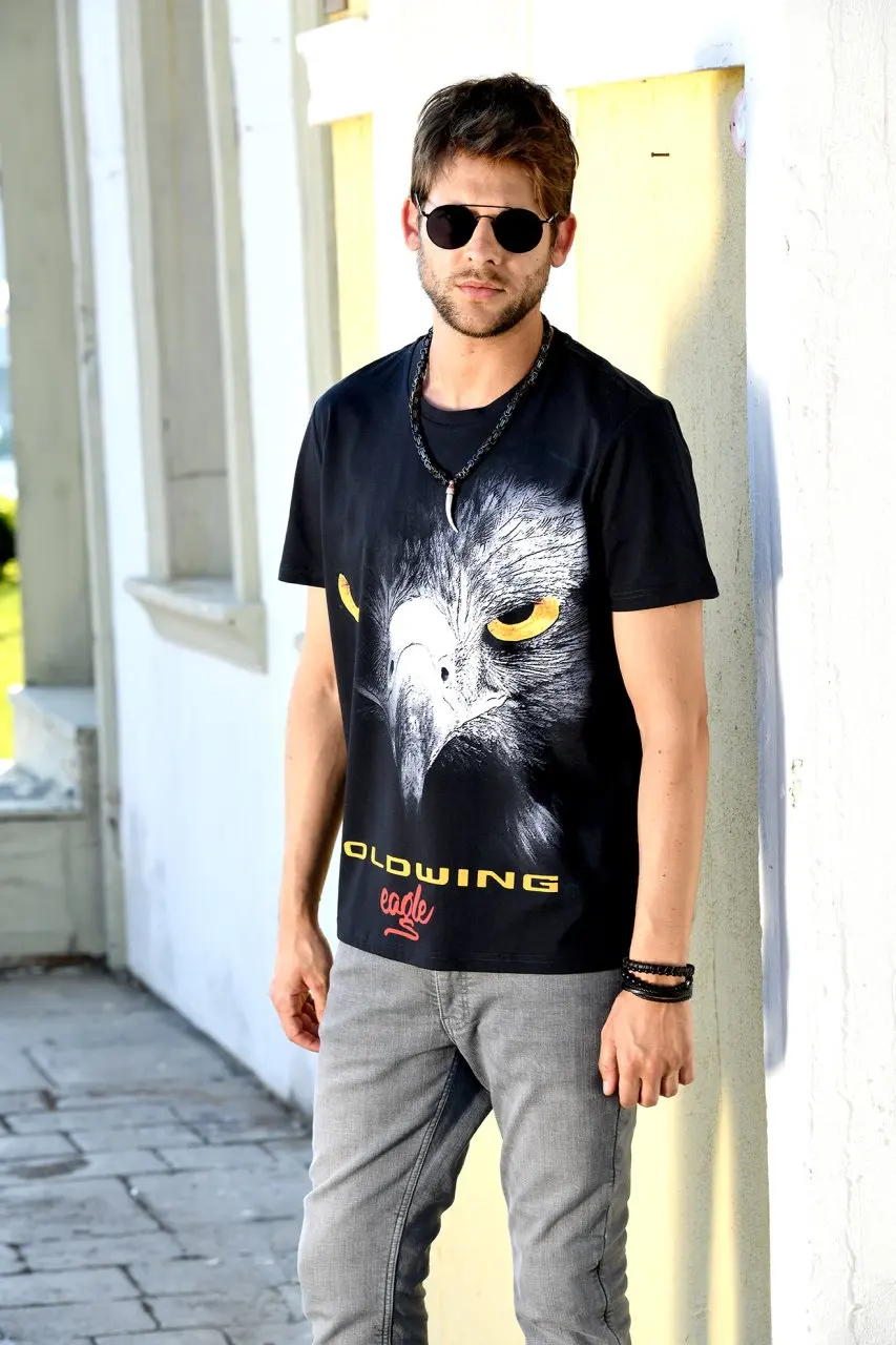 Всесезонная футболка унисекс из натурального хлопка для мотоциклистов с золотым